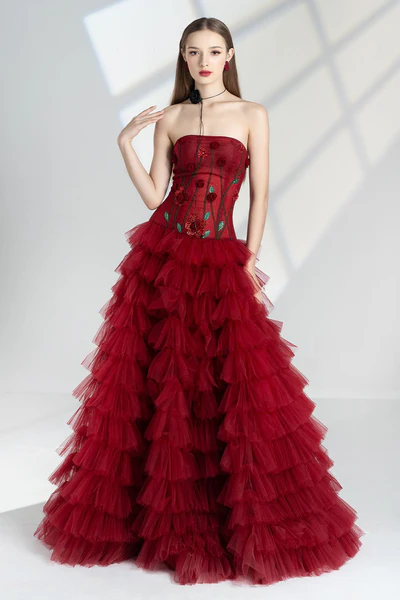 Crimson Charm Gown